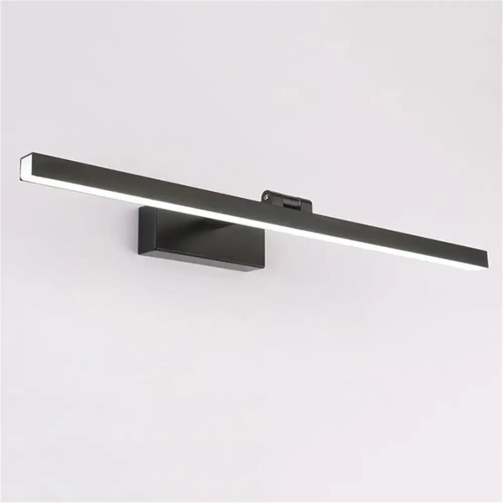 Modern black rectangular led vanity light sconce with sleek minimalist design for bedroom mirror light sconce