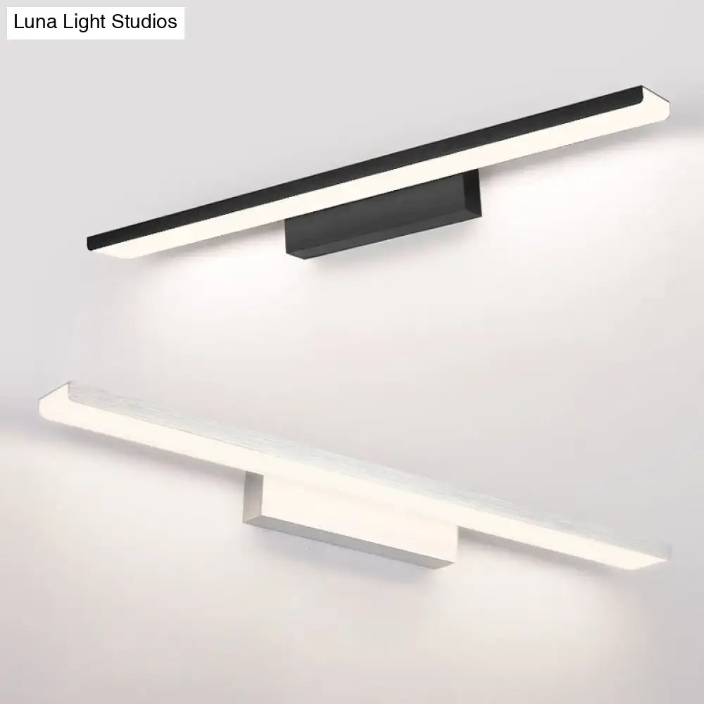 Modern black and white led wall light fixture with sleek minimalist design for bathroom 110v-120v use