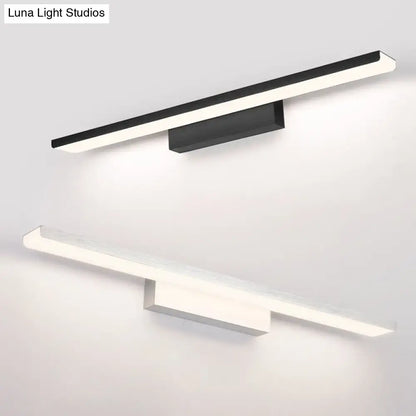 Modern black and white led wall light fixture with sleek minimalist design for bathroom 110v-120v use