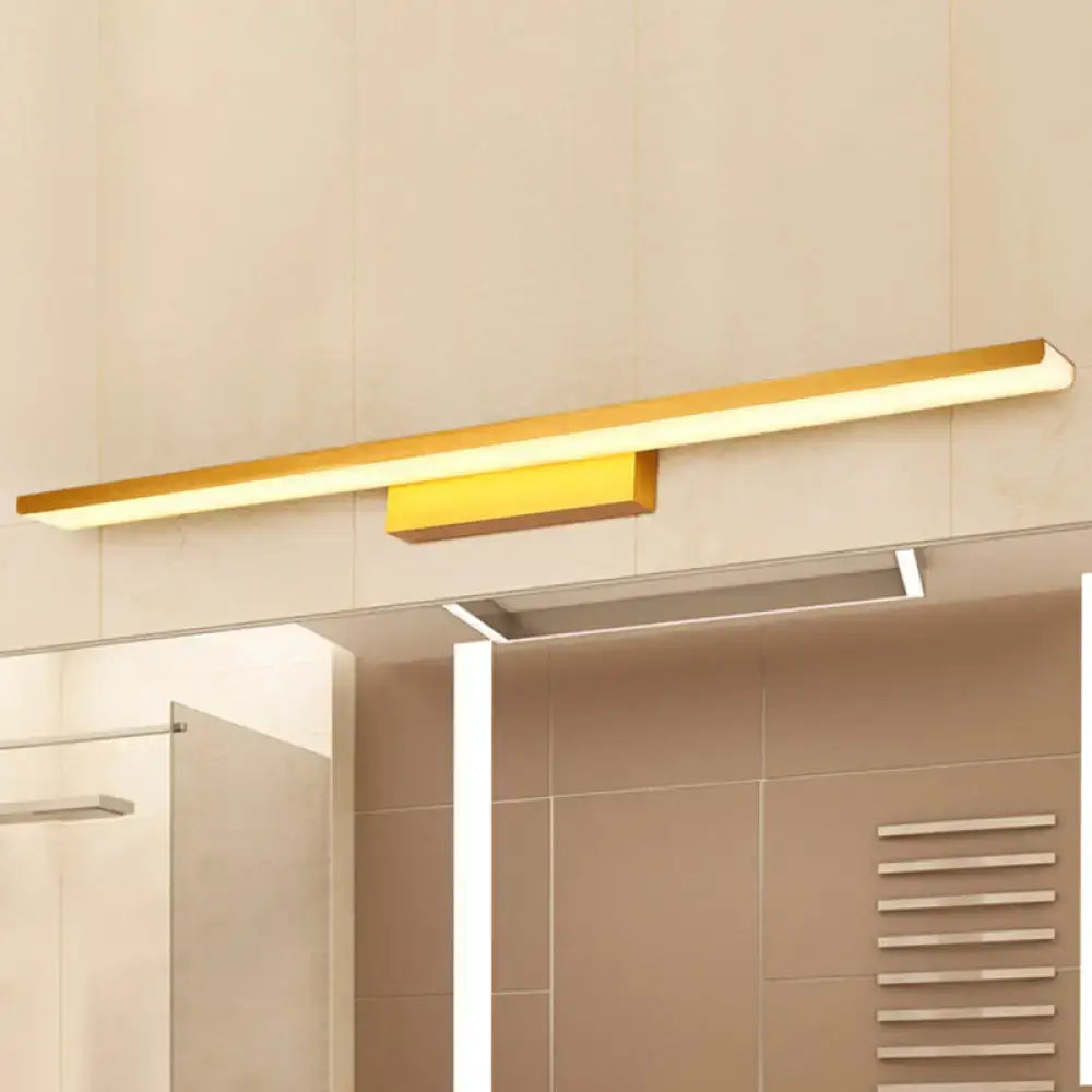 Modern black and white led wall light bathroom fixture with gold-finished rectangular mirror light 110v-120v