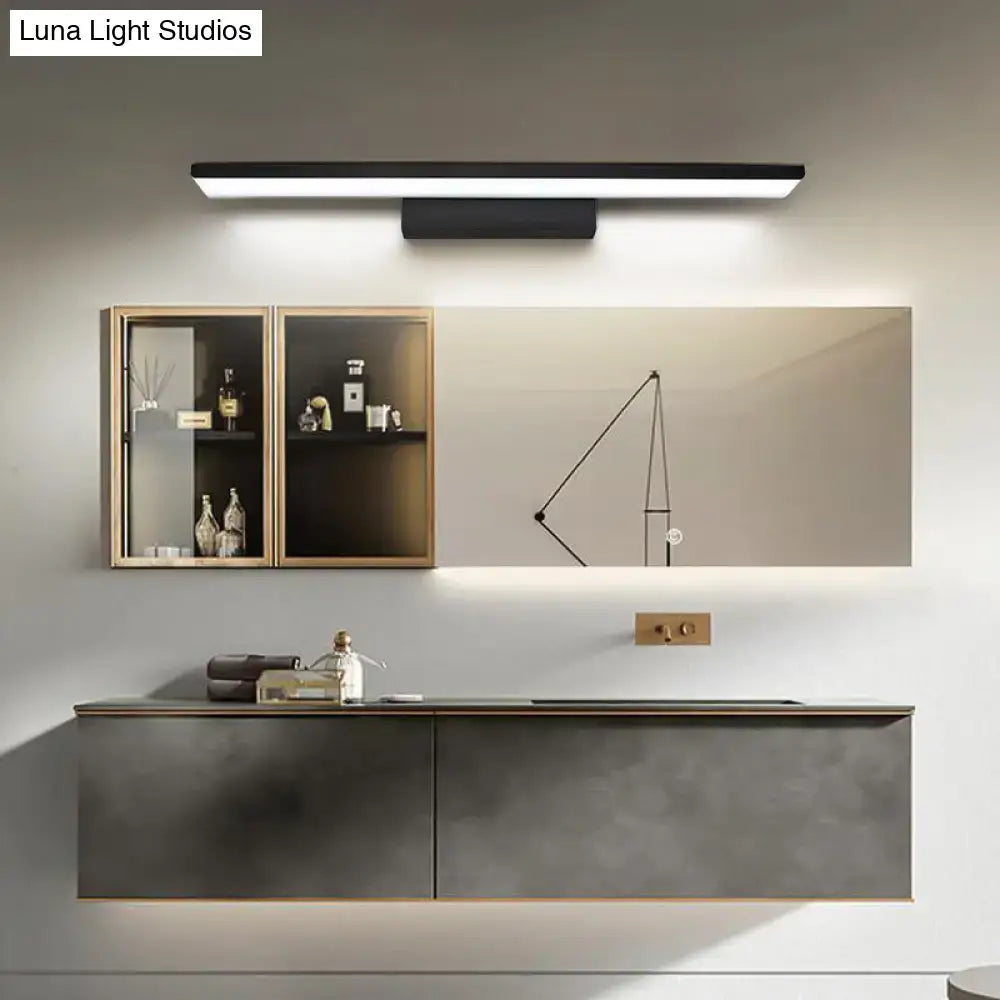 Modern black and white linear led wall light fixture with sleek minimalist design for bathroom 110v-120v use