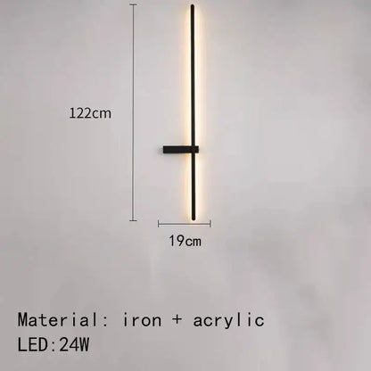 Modern black led wall lights featuring a minimalist iron rod and acrylic diffuser for living room decorbites led wall lighting