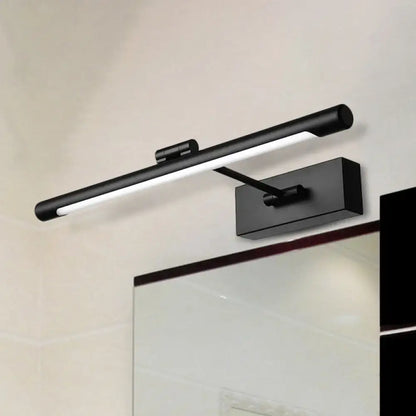 Modern black and white led wall sconce bathroom 18 inch fixture with frosted glass diffuser and sleek rectangular design