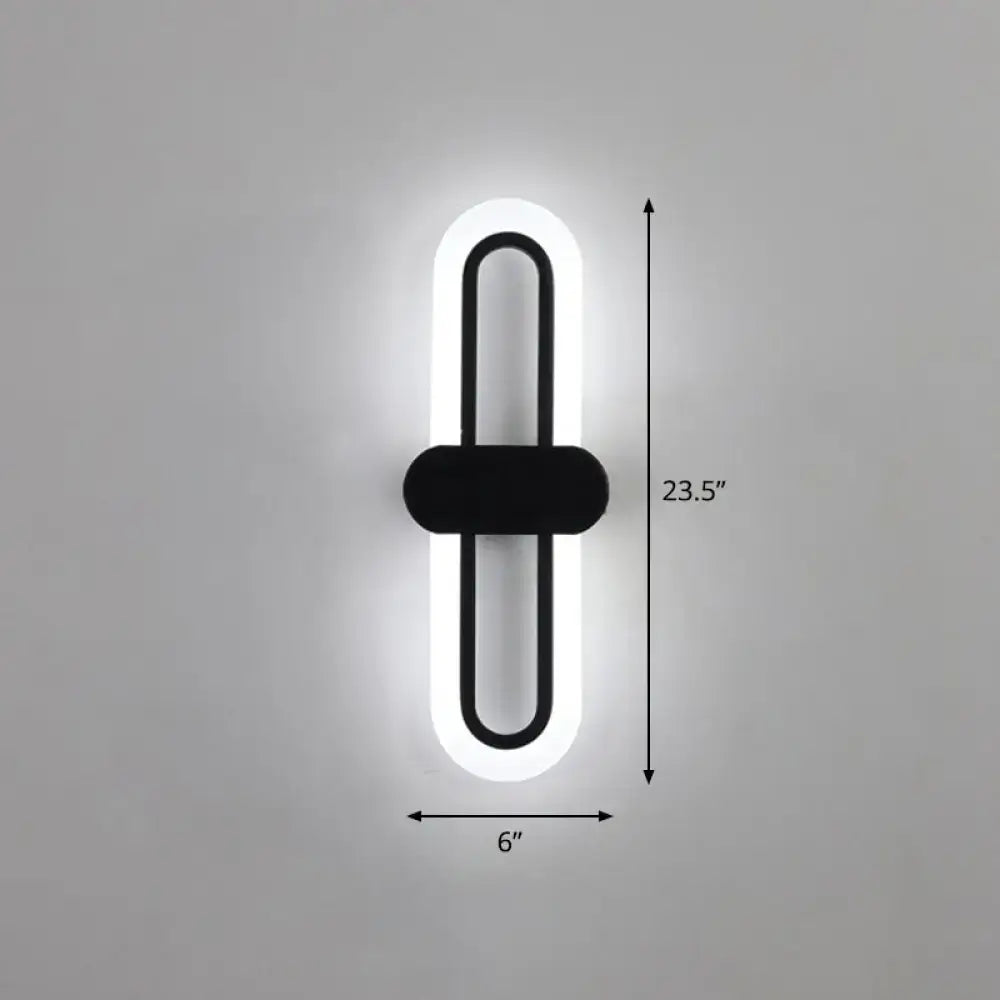 Modern black and white led wall sconce with sleek minimalist design and 110v-120v light type for living room use