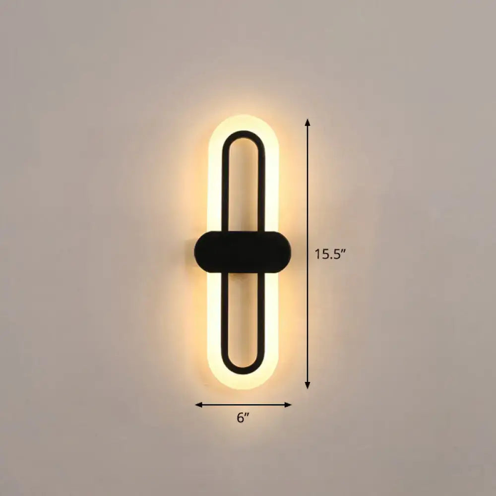 Modern black and white led wall sconce with sleek minimalist design and 110v-120v light type for living room use