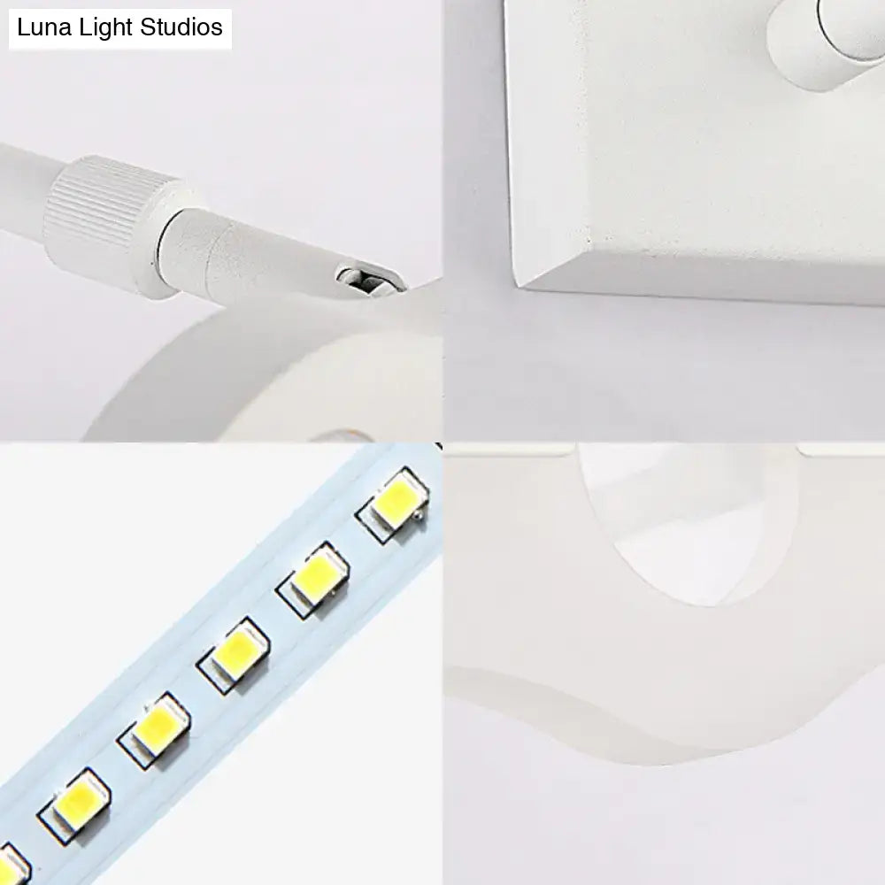 White led strip light with square yellowish leds on flexible blue backing for modern black white led wall sconce
