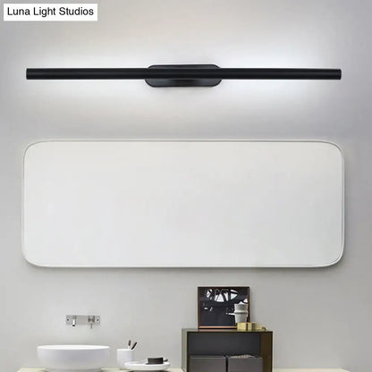 Modern black rectangular led bathroom light fixture with sleek design for vanity use and maximum bulb wattage efficiency