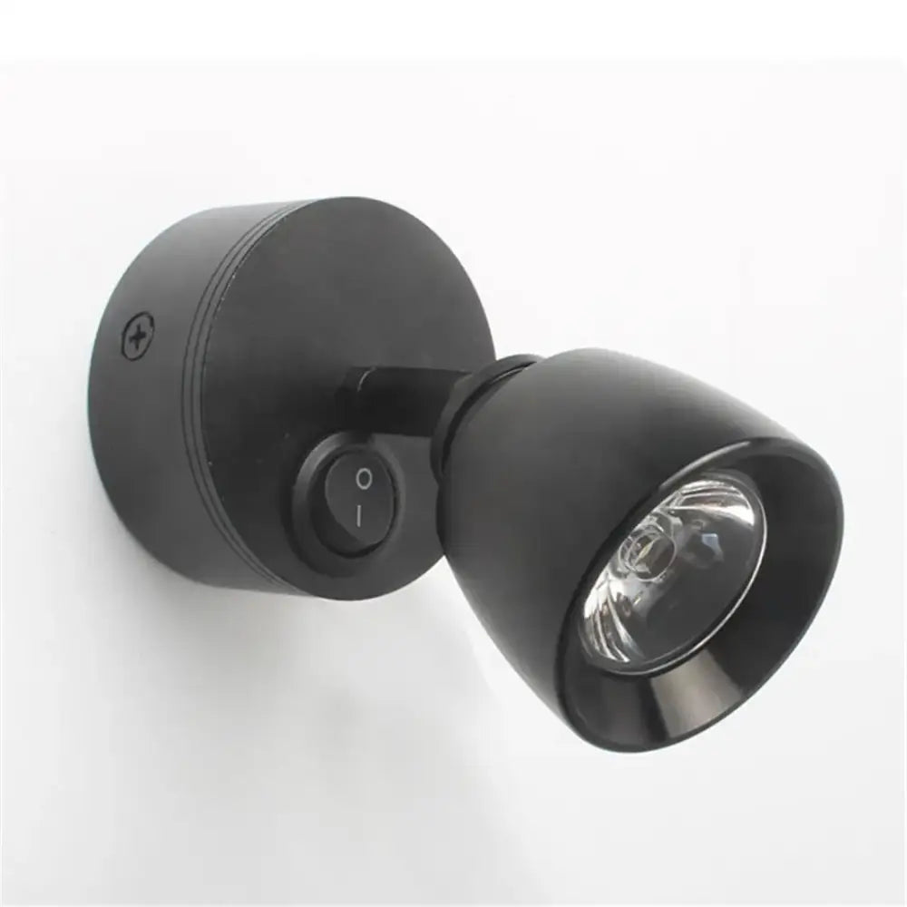 Modern black matte-finish adjustable spotlight wall lamp with circular base for decorbites led wash reading use