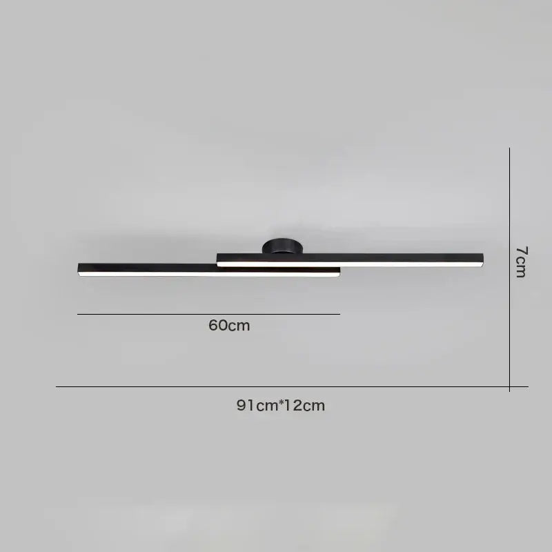 Modern black and white linear led ceiling light with sleek minimalist design for living room decorbites led ceiling fixture