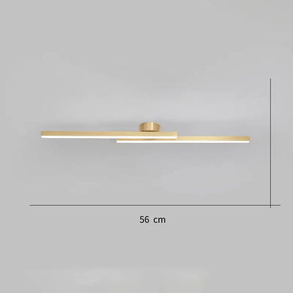 Modern gold-toned decorbites led ceiling light with two horizontal bars and central mounting fixture for living room decor