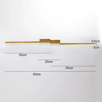 Modern gold-toned linear wall sconce with sleek minimalist design and integrated led lighting for decorbites led ceiling use