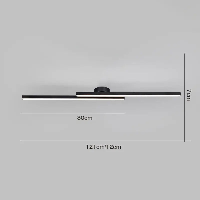 Modern black and white linear led ceiling light with sleek minimalist design for living room decorbites led ceiling illumination