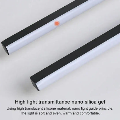 Modern black and white linear led ceiling light with sleek translucent body and black edges for living room decorbites led ceiling