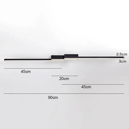 Modern black and white linear led ceiling light with sleek minimalist design for living room decorbites led ceiling fixture