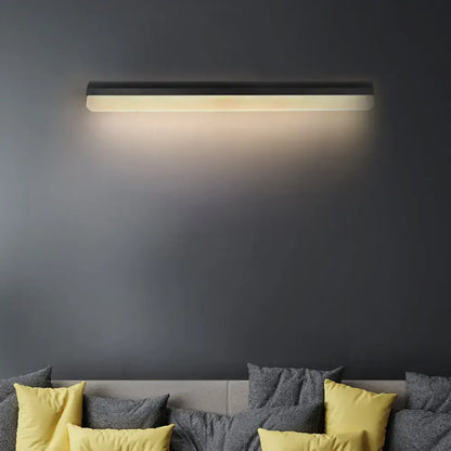Modern black and white linear led wall light bathroom sconce with sleek rectangular minimalist design