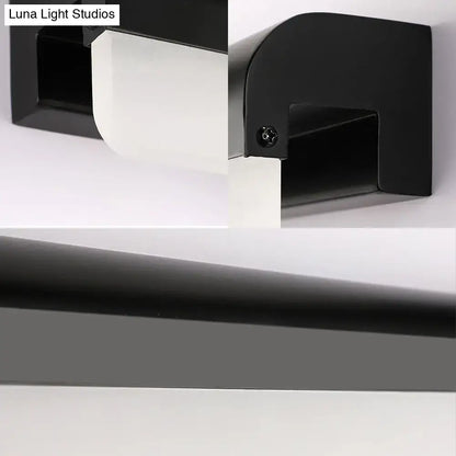 Modern black matte metal wall light with sleek design for bathroom sconce featuring linear led illumination