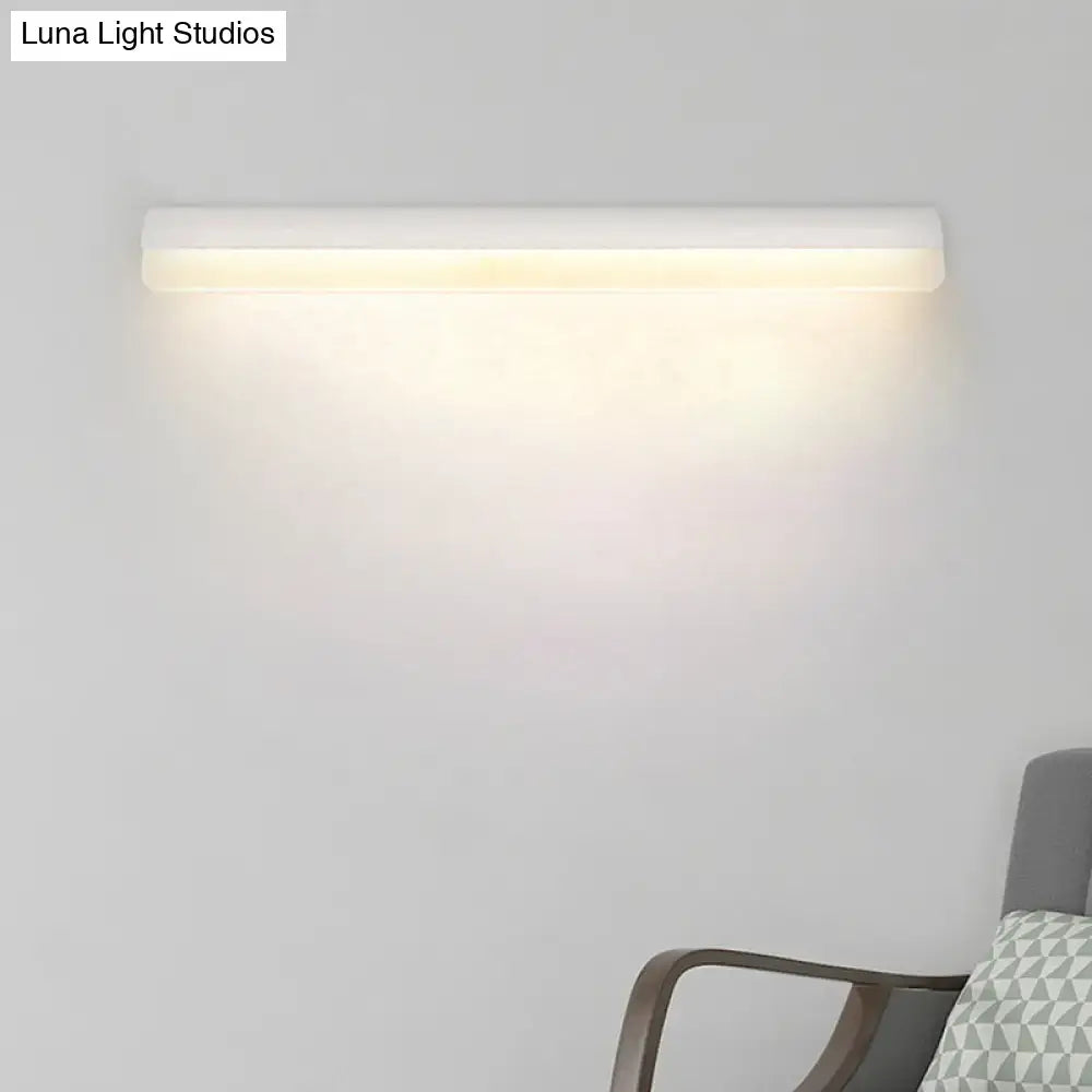 Modern black and white linear led wall light with sleek minimalist design and soft diffused illumination for bathrooms