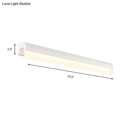 Modern black and white linear led wall light bathroom sconce with sleek white led strip light and warm glow