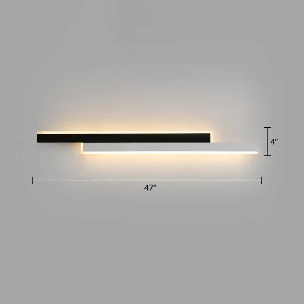 Modern black and white linear led wall light with sleek minimalist design ideal for corridor lighting applications