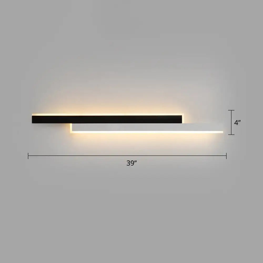 Modern black and white linear led wall light with sleek minimalist design ideal for corridor lighting as an led wall light