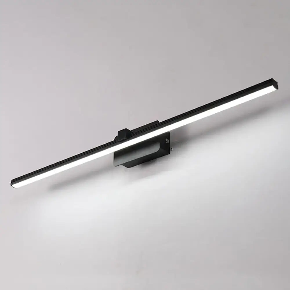 Modern black white linear light fixture with sleek rectangular design and bright white illumination wall sconce