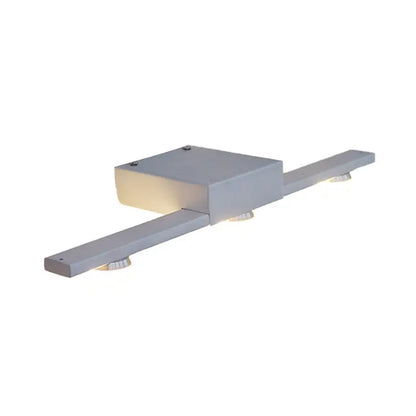 Modern black and white gray metal wall lighting fixture with two warm white led strips for bathroom vanity use