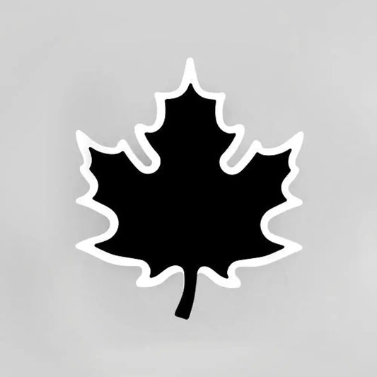 Black maple leaf sticker with a crisp white outline for modern black and white maple leaf sconce light bedroom decor