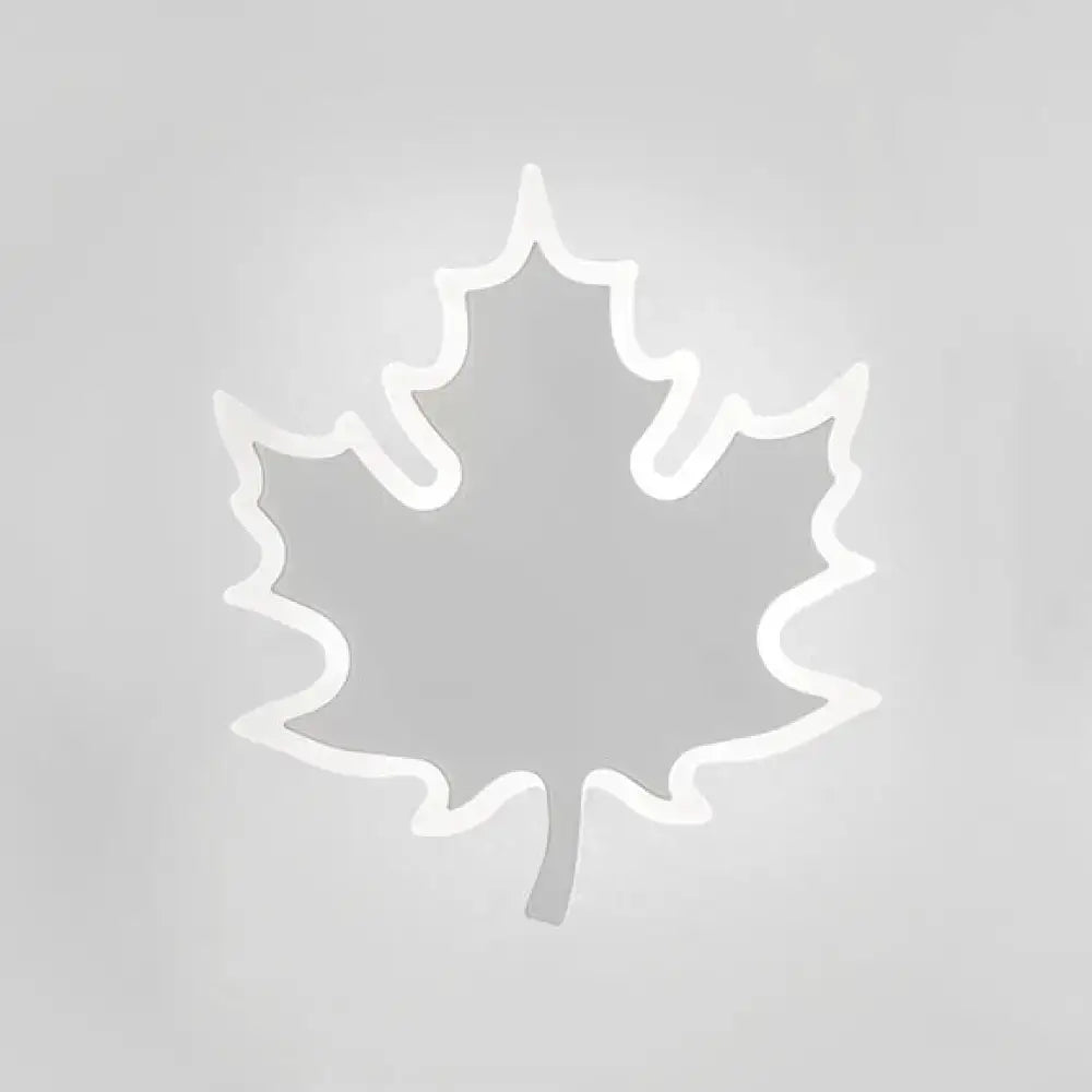 Modern black and white maple leaf sconce light with sleek minimalist design for bedroom wall decor
