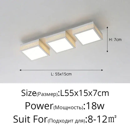 Modern black and white mesh led ceiling lights bedroom square fixture with sleek white frame and warm textured panels