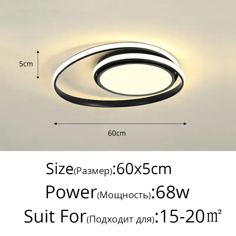 Modern black and white minimalist led ceiling light with sleek circular design for living room decorbites led ceiling light