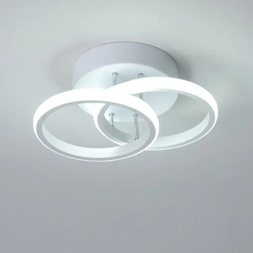 Modern black and white minimalist led ceiling light with interlocking circular rings for living room decorbites ceiling light