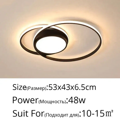 Modern black and white led ceiling light with sleek intertwined circular design for living room decorbites led ceiling light