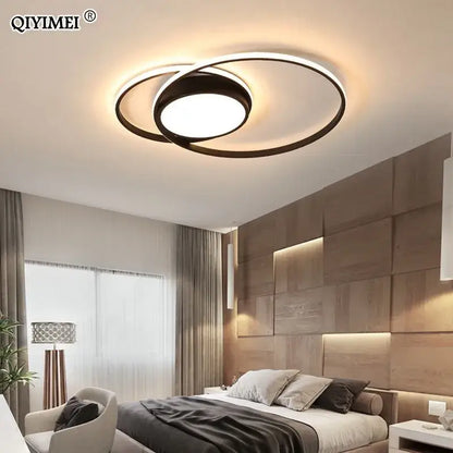 Modern black and white circular ceiling light fixture with sleek minimalist design for decorbites led ceiling light use