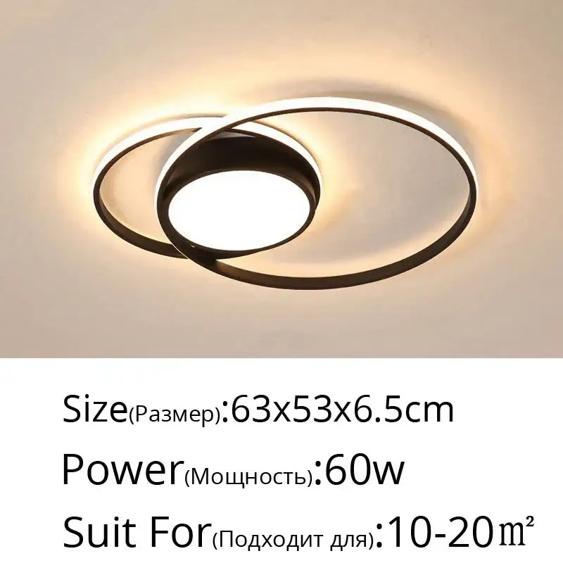 Modern black and white circular LED ceiling light with sleek minimalist design for living room decorbites LED ceiling light