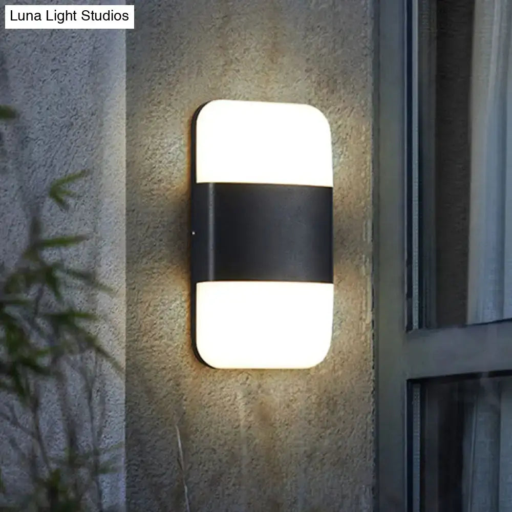 Modern black and white rectangular sconce light with sleek minimalist design emitting warm white 220v-240v 110v-120v illumination