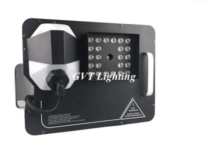 Modern black and white rgb dmx led fog machine with a grid of led lights for party room effect lighting
