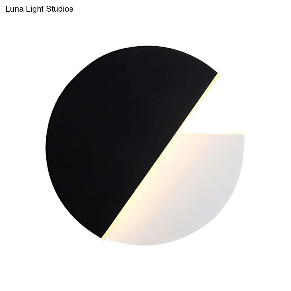 Modern black and white rotatable acrylic wall lamp with a sleek half-circle design for bedroom use wall lamp