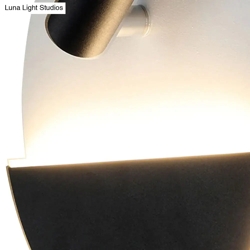 Modern black and white round wall lamp with a sleek curved design wall light for bedroom led spotlight installation