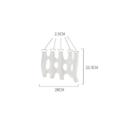 Modern black and white decorbites ceramic vase with geometric design and three vertical slots for living room decor
