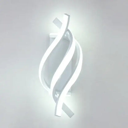Modern black and white sculptural led wall lamp with sleek flowing curved arms for bedroom lighting wall lamps