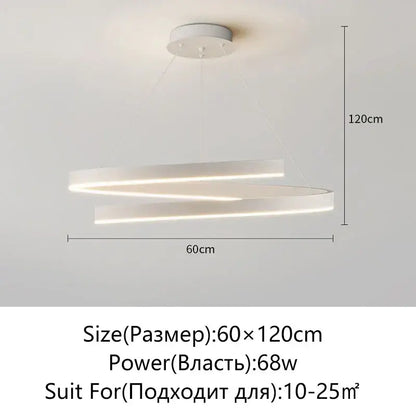 Modern white led ceiling light with sleek double-ring design for decorbites black white spiral chandelier living room pendant light