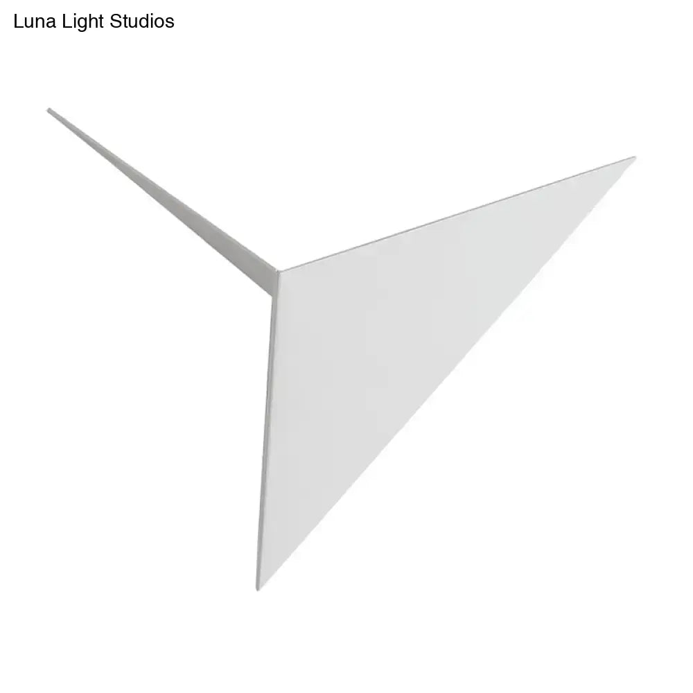 White triangular sheet wall lamp with sleek minimalist design modern black and white triangle sheet wall light fixture