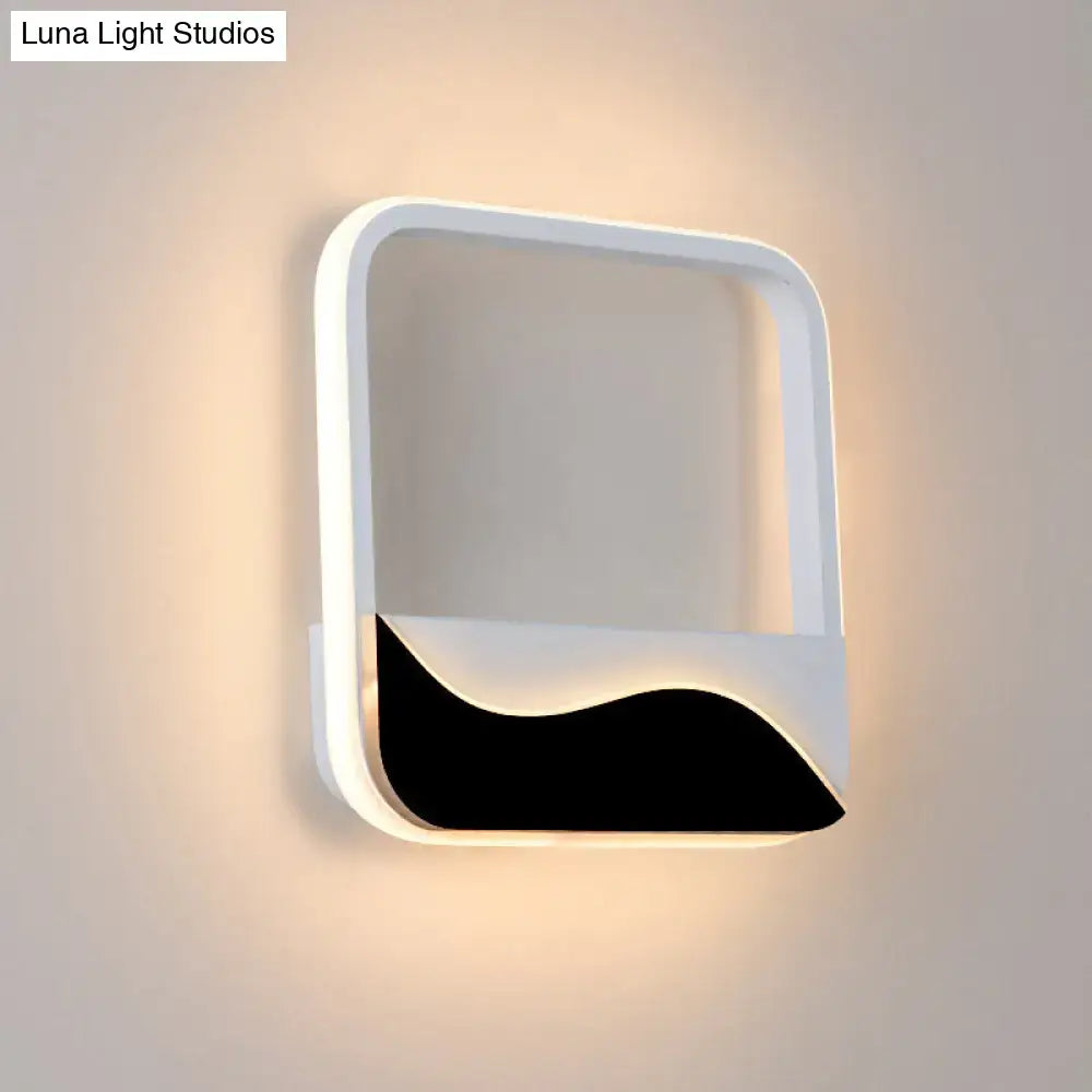 Modern black and white wave led wall light wall lamp with sleek design and soft ambient lighting for bedroom use