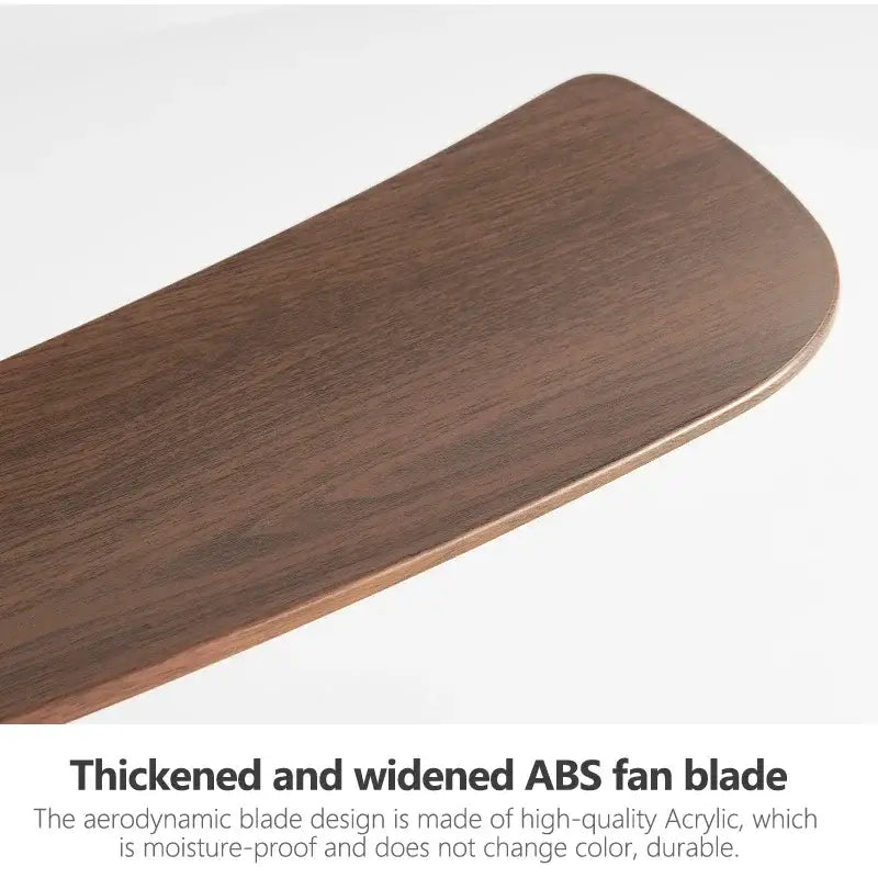 Modern black wooden ceiling fan featuring dark brown thick abs fan blade with wood grain finish led light and remote control