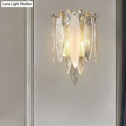 Modern blue and amber glass fish wall lamp with frosted white and silver textured glass suitable for 110v-120v led lighting