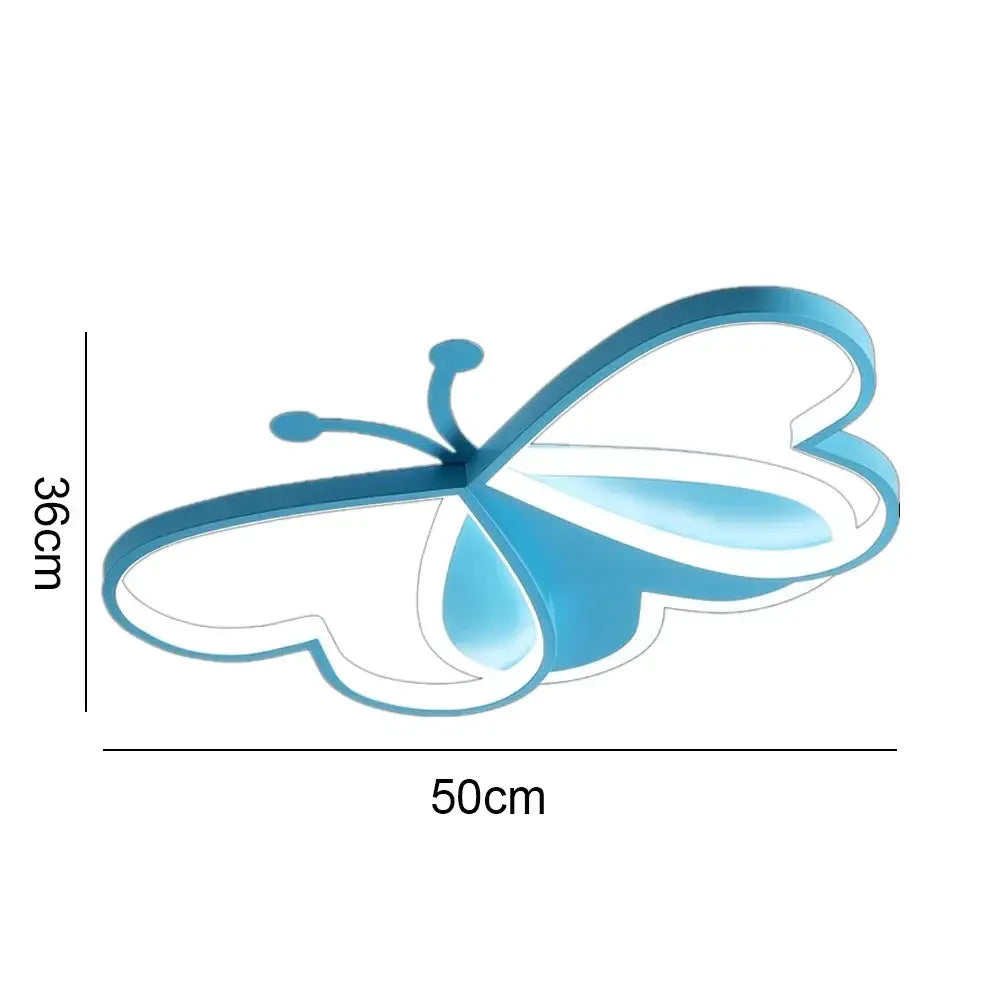 Modern blue butterfly ceiling light with sleek metallic frame and translucent wings for bedroom decorbites butterfly ceiling