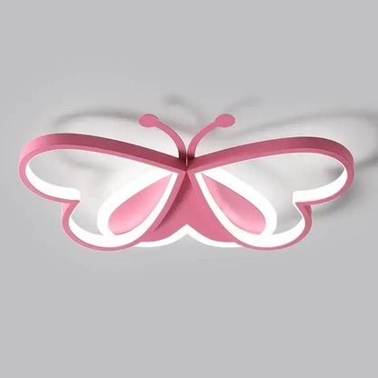 Modern blue butterfly ceiling light with pink illuminated led wings and antennae for bedroom decorbites butterfly ceiling light