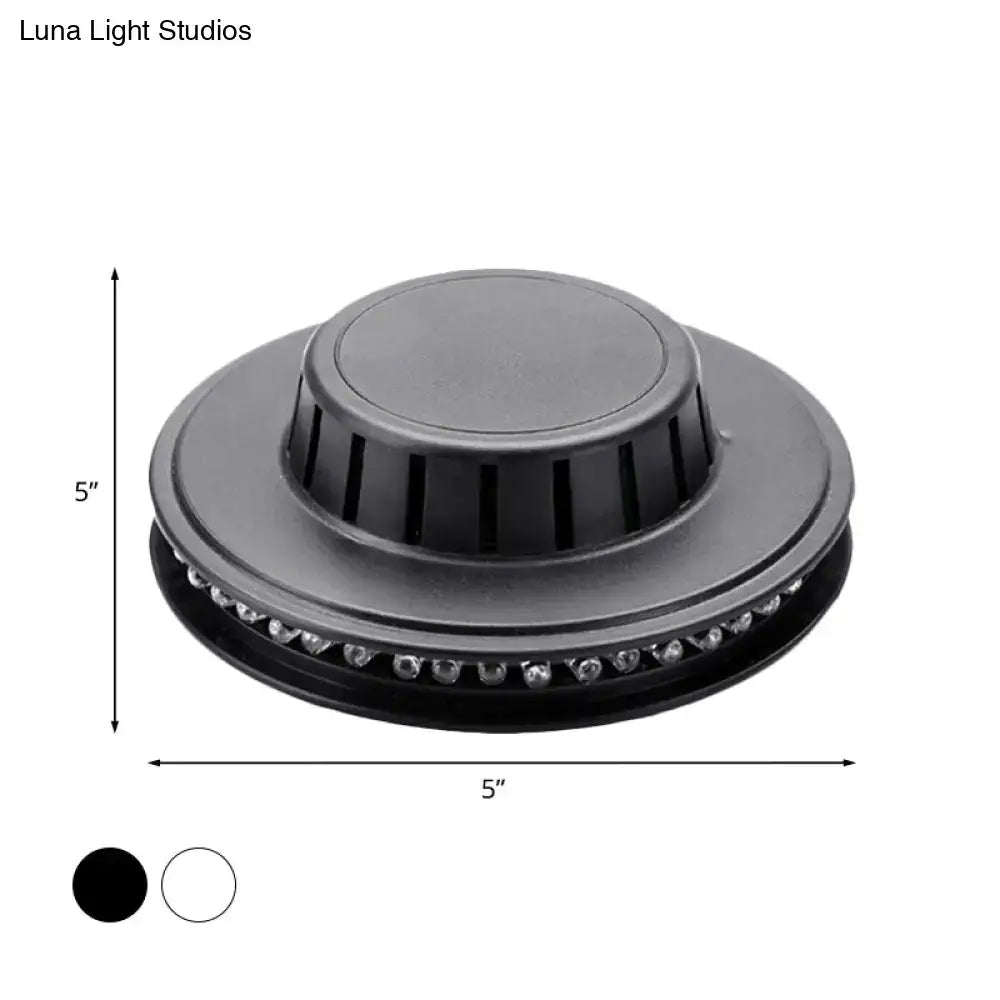 Modern blue ufo karaoke bar wall light black circular led fixture with central hub and bulbs for karaoke bar wall use