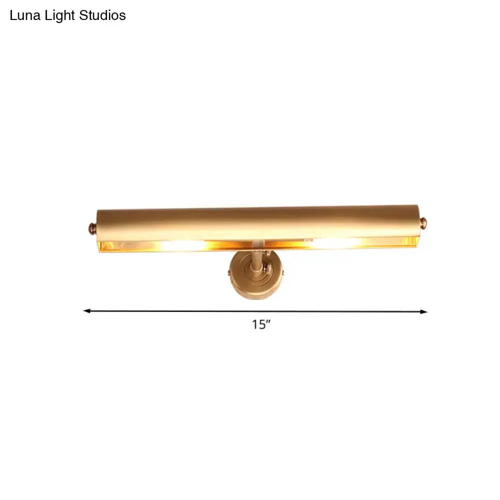 Modern brass adjustable bathroom vanity sconce with 15-inch gold finish rectangular bar design for 110v-120v use