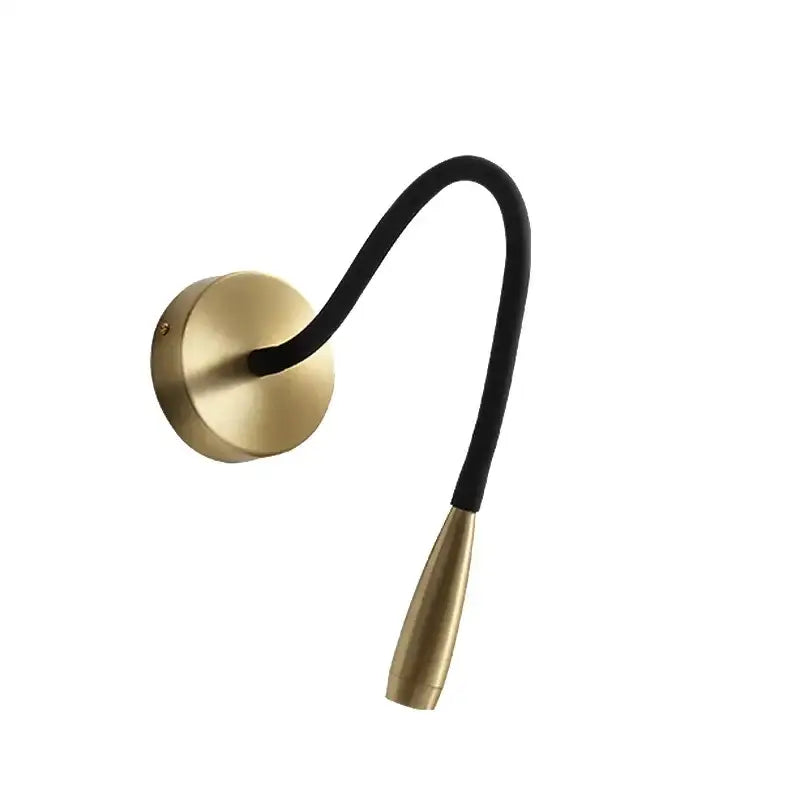 Modern brass and black wall lamp with decorbites adjustable arm copper reading light and flexible gooseneck design